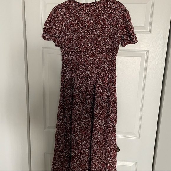 Madewell Floral Midi Dress in Brown and Black - Picture 8 of 9
